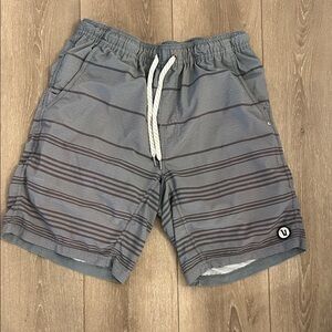 Vuori kore Grayish green Striped Men's Shorts